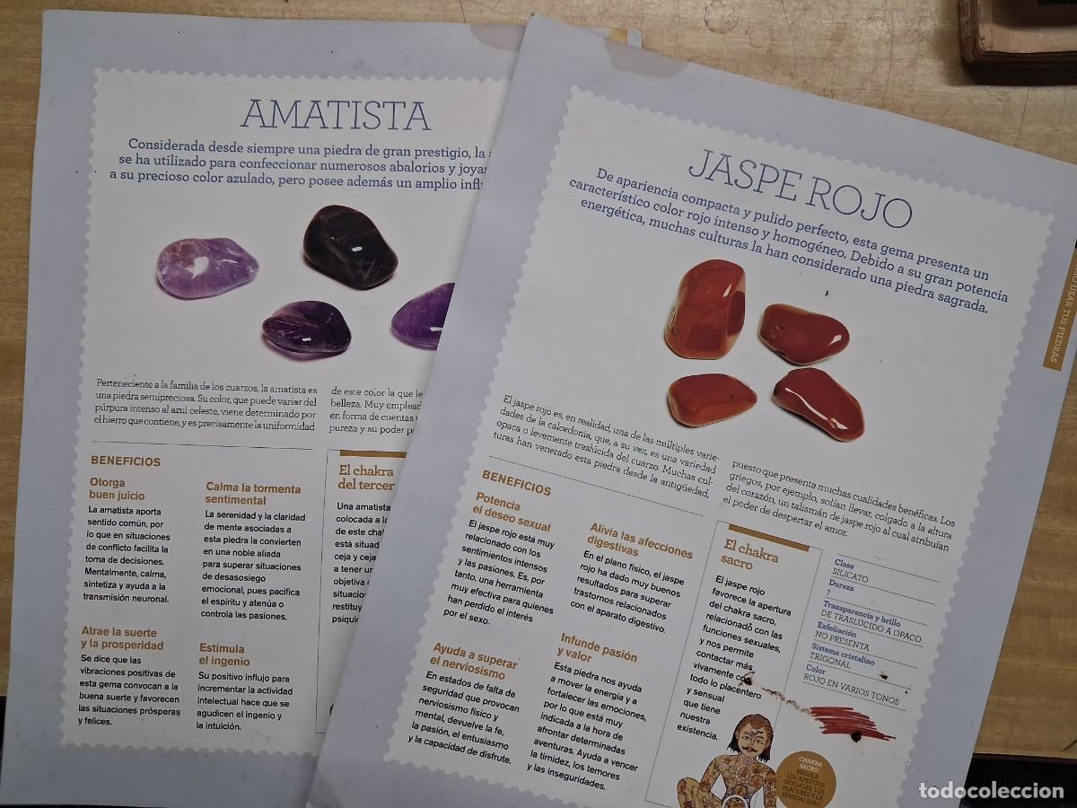 Libros de segunda mano: Amatista + Jaspe rojo - 2 fichas+ flyer presentacion de La Energ&iacute;a De Las Piedras - RBA