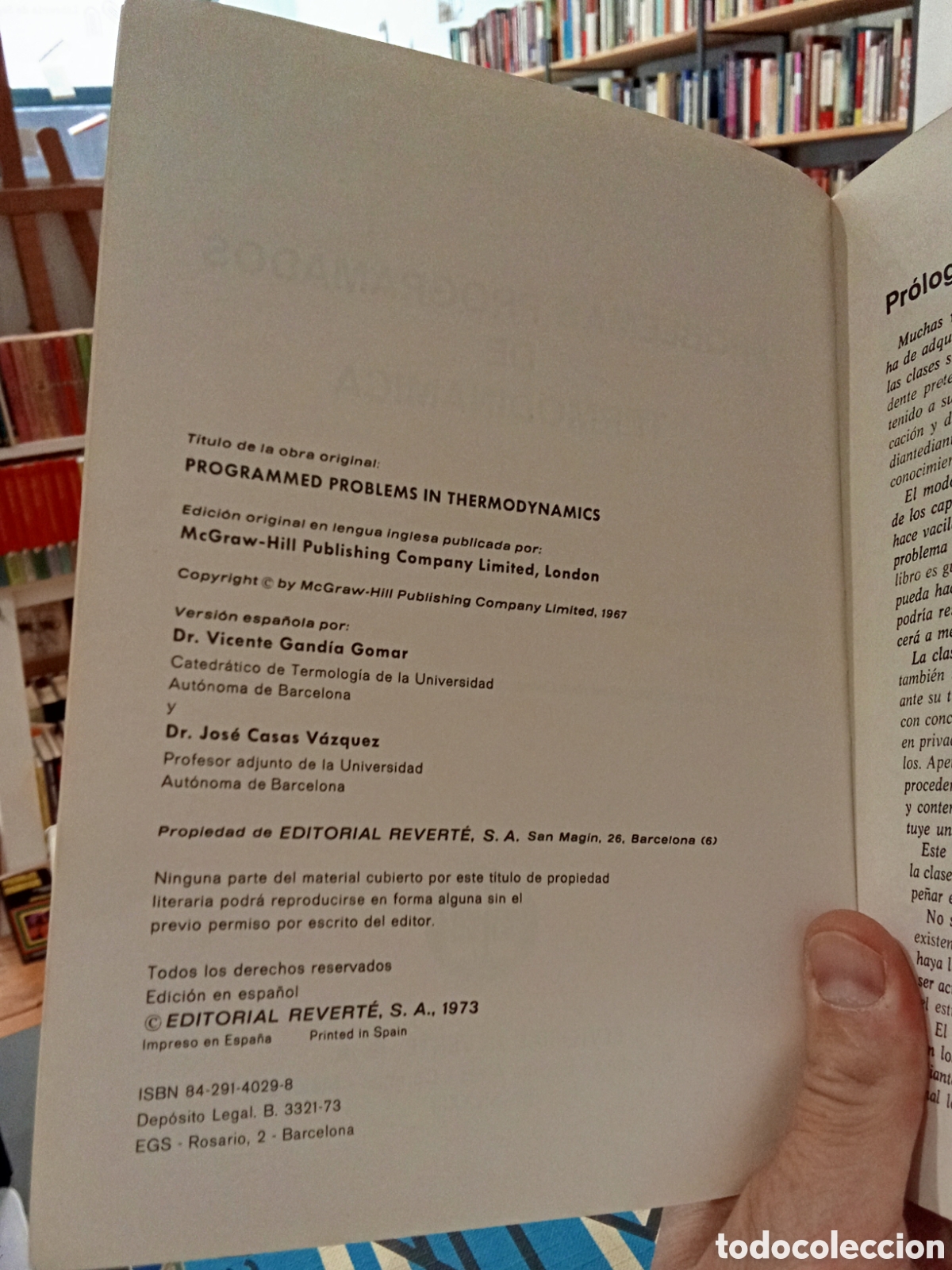 Libros de segunda mano de ciencias: Problemas programados de termodin&aacute;mica - Braun & Walt - Editorial Reverte - Foto 2