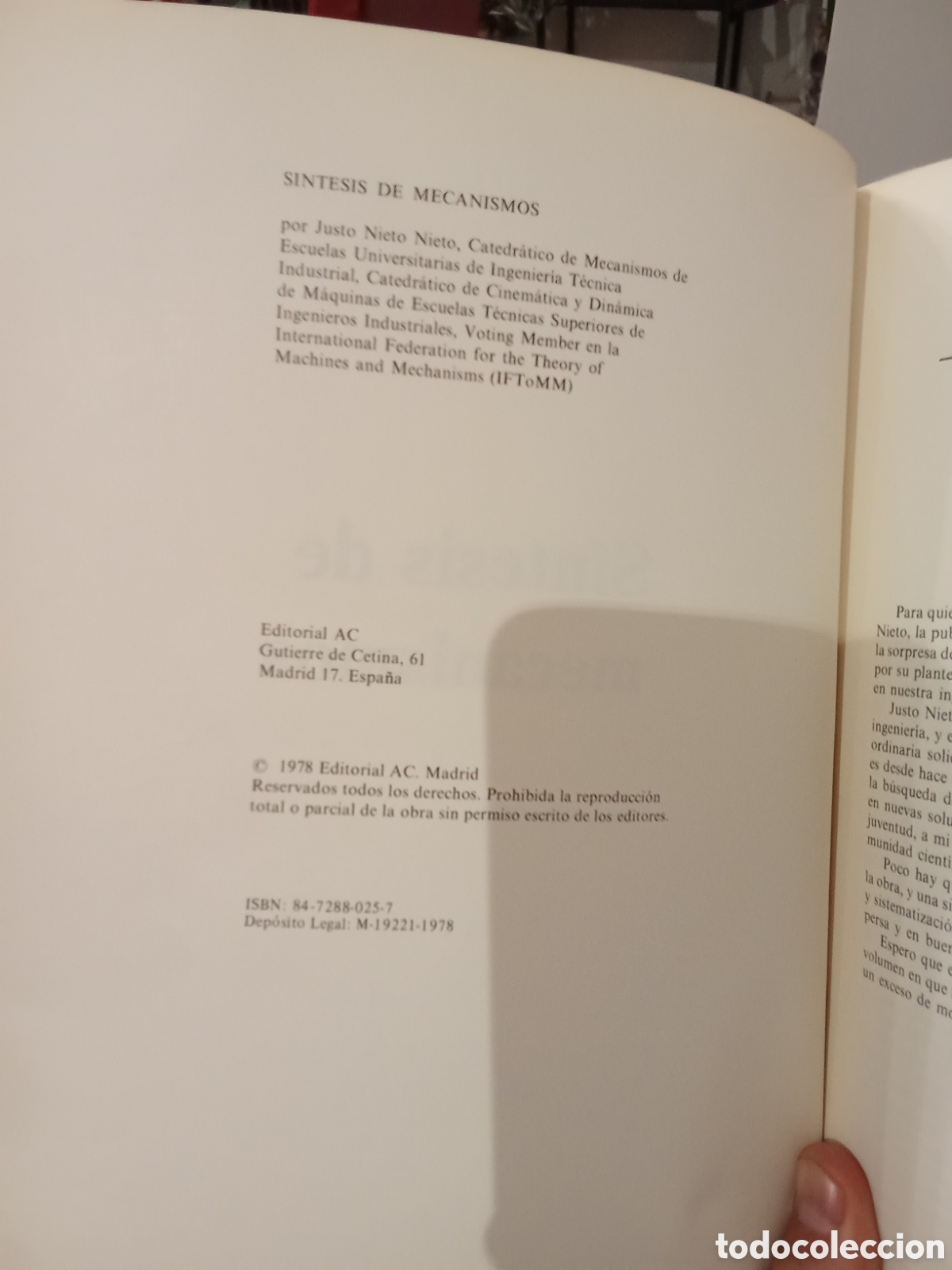 Libros de segunda mano de ciencias: Sintesis de mecanismos - Justo Nieto - Editorial AC - Foto 2