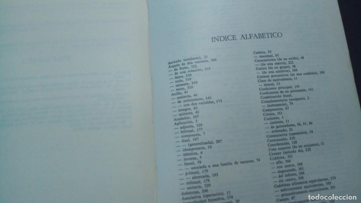 Libros de segunda mano de ciencias: FERNANDO PUERTA : ALGEBRA LINEAL (MARCOMBO, 1976) - Foto 7