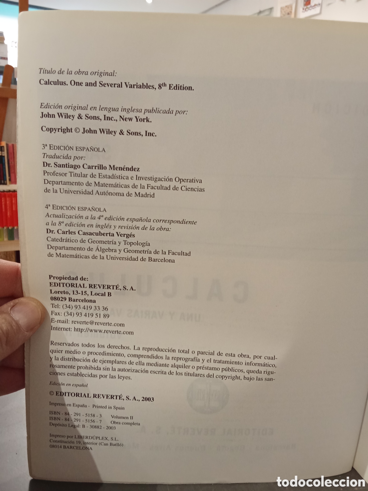 Libros de segunda mano de ciencias: Calculus Volumen II - Salas / Hille / Etgen - Foto 2