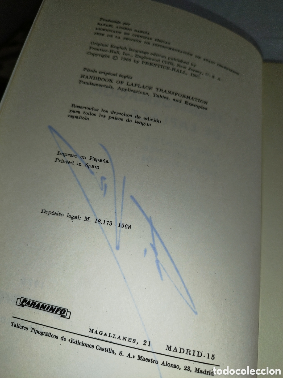 Libros de segunda mano de ciencias: TRANSFORMACION DE LAPLACE.- FLOYD E. NIXON. ED. PARANINFO, 1970 PRIMERA EDICION. - Foto 4