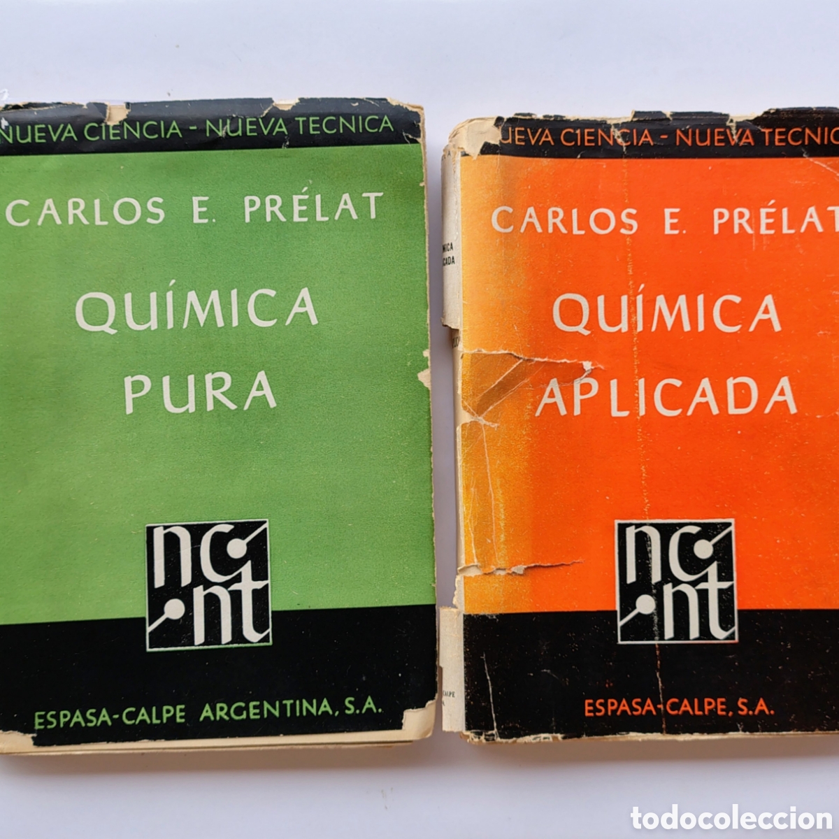 Libros de segunda mano de Ciencias: Lote 2 libros vintage de qu&iacute;mica Carlos E. Pr&eacute;lat (1952) &ndash; Qu&iacute;mica pura y aplicada