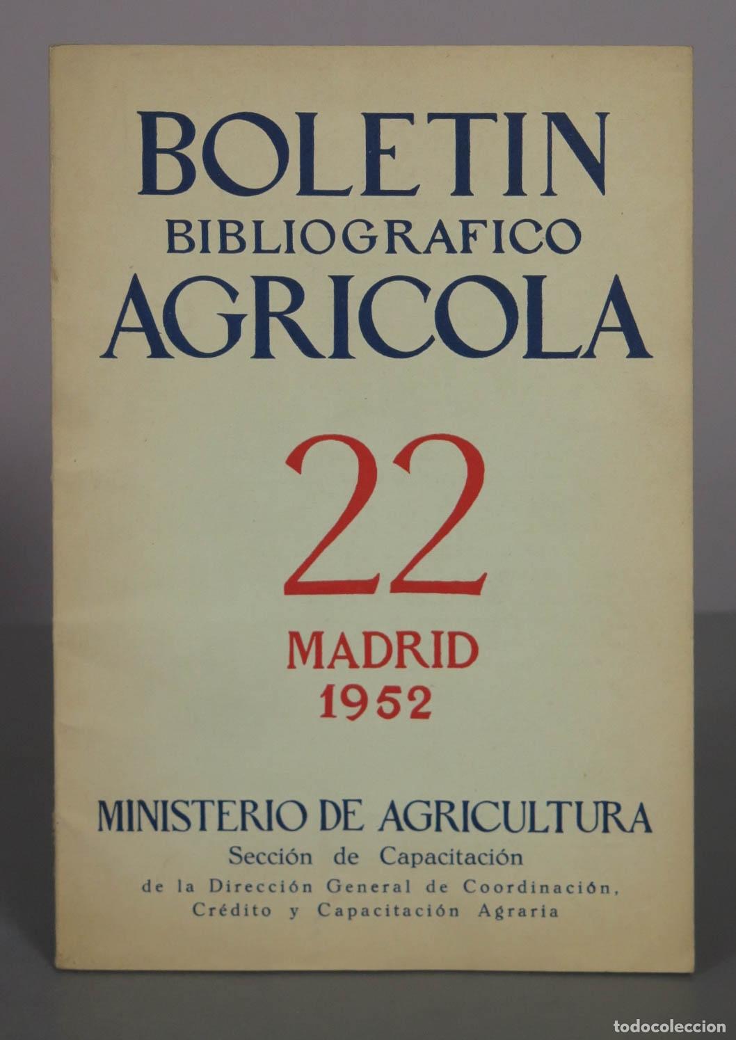 Libros de segunda mano: Bolet&iacute;n Bibliogr&aacute;fico Agr&iacute;cola - Ministerio de Agricultura 22