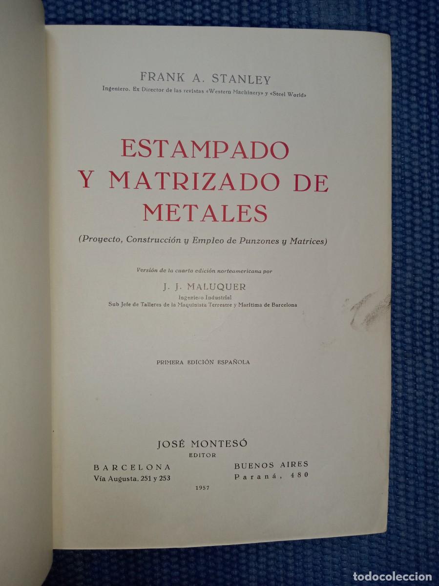 Libros de segunda mano de ciencias: Estampado y matrizado de metales - Foto 2