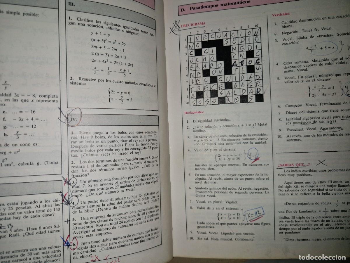 Libros de segunda mano de ciencias: MATEMATICAS 1&ordm; curso de BUP., PROYECTO ESLA, - Foto 3