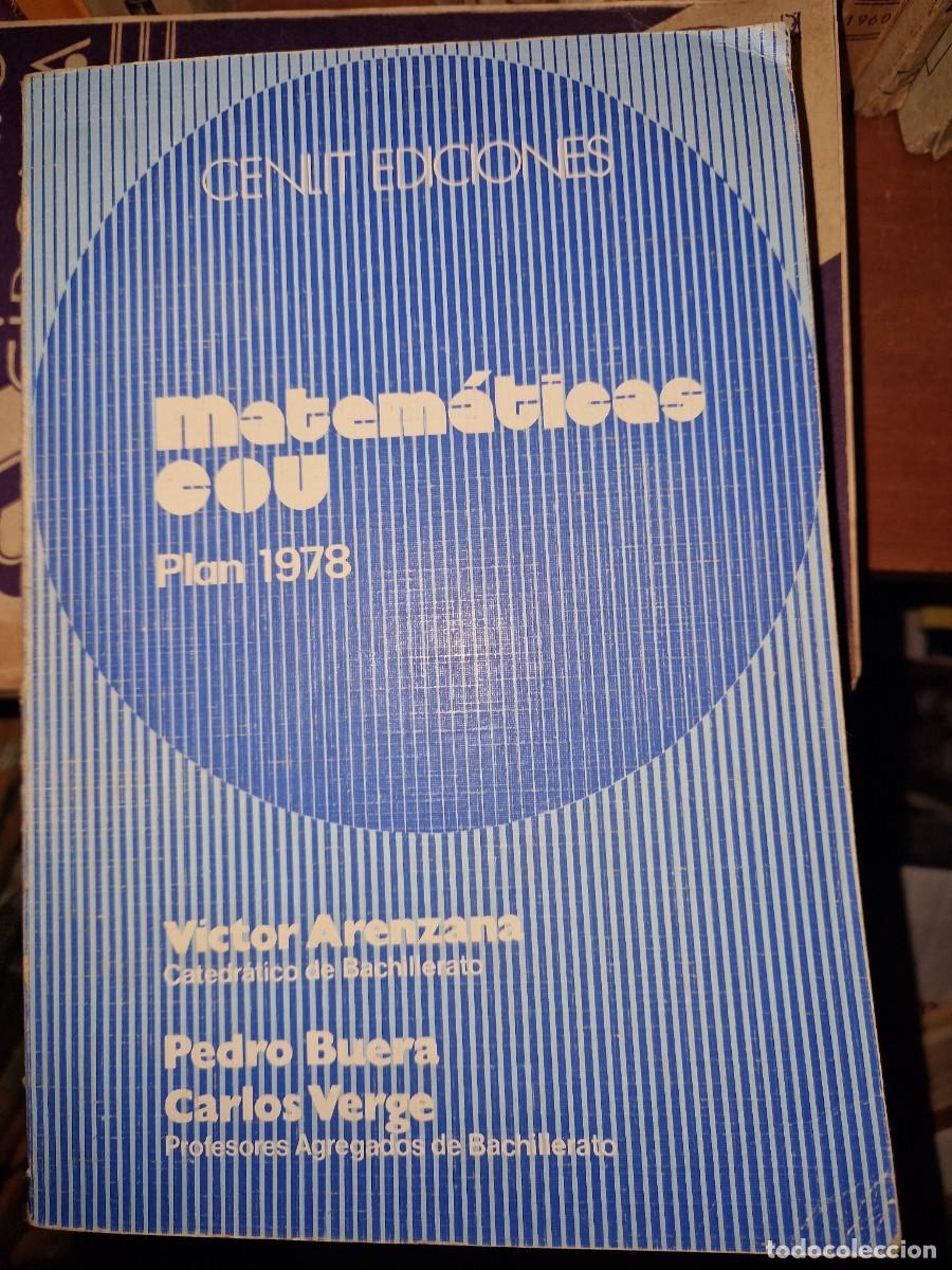 Libros de segunda mano de Ciencias: MATEMATICAS COU - VICTOR ARENZANA - EDICIONES CENLIT - 1978