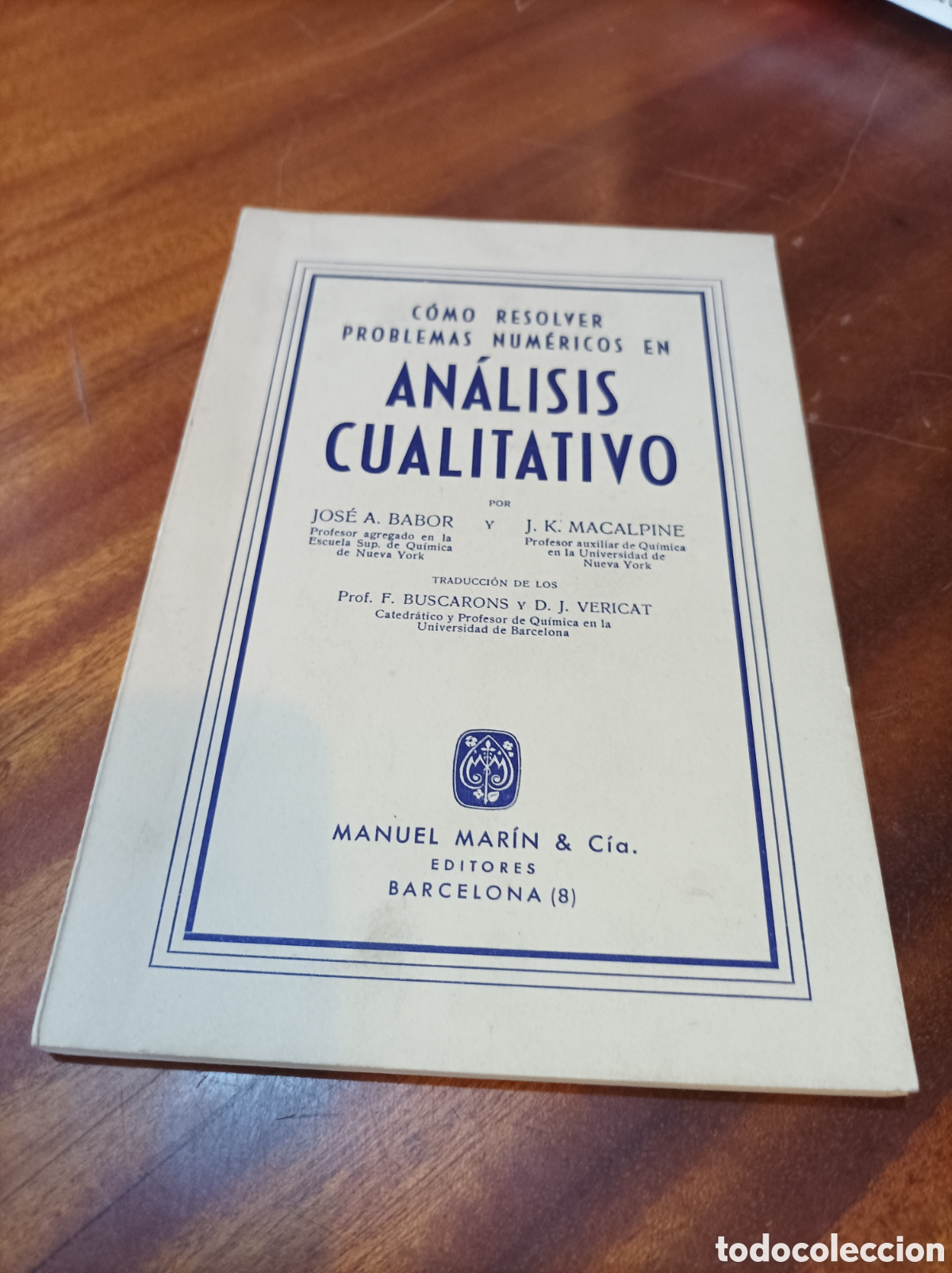Libros de segunda mano de ciencias: COMO RESOLVER PROBLEMAS NUMERICOS EN AN&Aacute;LISIS CUALITATIVO.J.A.BABOR/J.K.MACALPINE1965 - Foto 1
