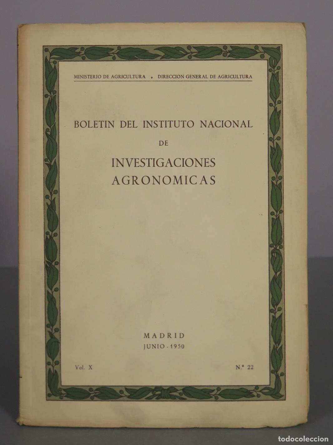 Libros de segunda mano: Bolet&iacute;n del Instituto Nacional de Investigaciones Agron&oacute;micas - vol x n 22
