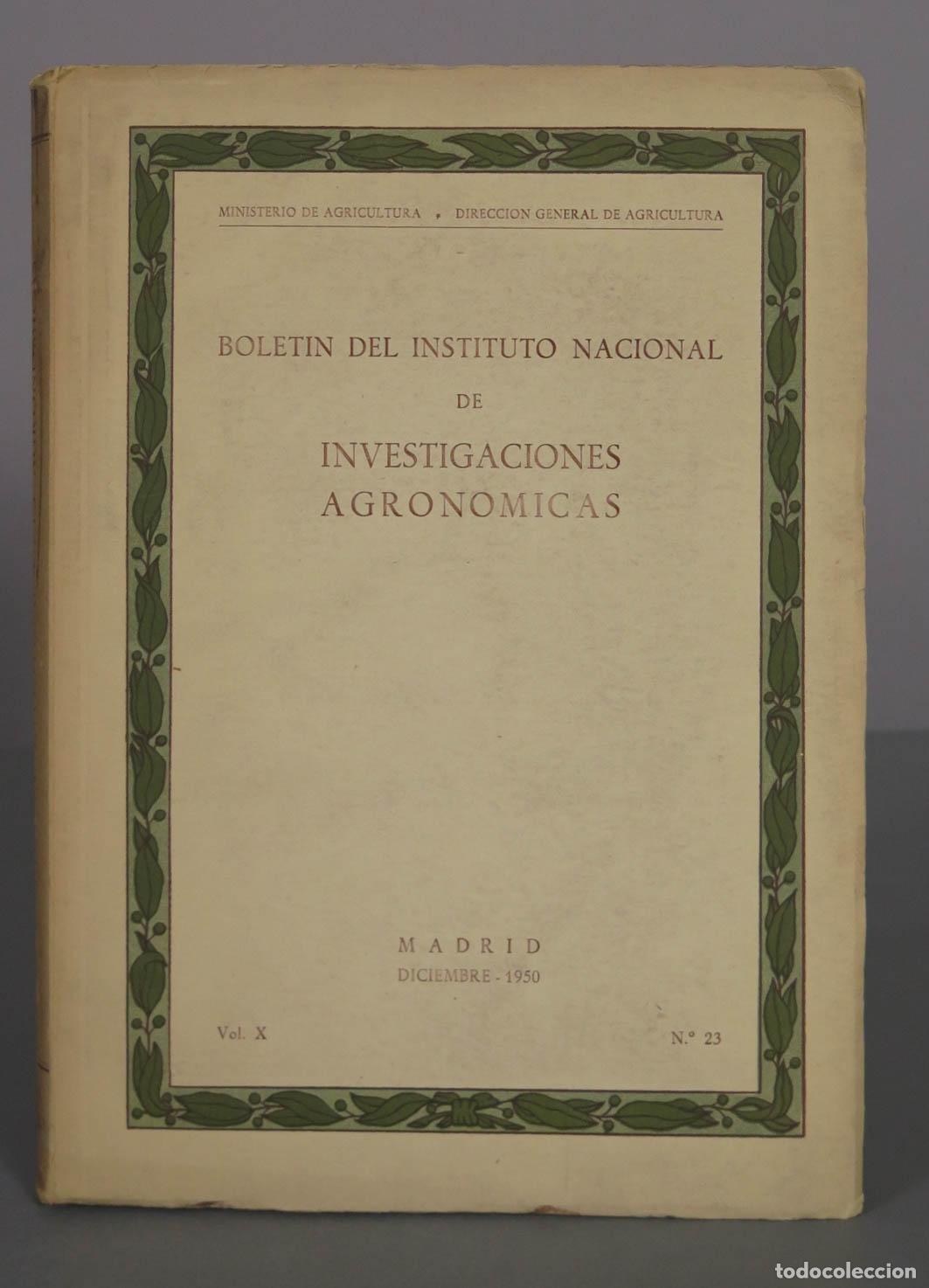 Libros de segunda mano: Bolet&iacute;n del Instituto Nacional de Investigaciones Agron&oacute;micas - Vol. X, N.&ordm; 23