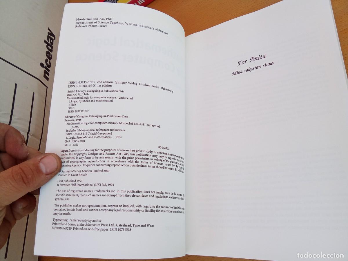 Libros de segunda mano de ciencias: MATHEMATICAL LOGIC FOR COMPUTER SCIENCE/MORDECHAI BEN-ARI/INGLES: L&oacute;gica matem&aacute;tica para inform&aacute;tica - Foto 6