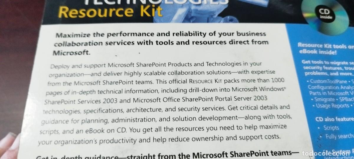 Libros de segunda mano de ciencias: MICROSOFT SHAREPOINT PRODUCTS TECHNOLOGIES RESOURCE KIT/EN INGLES KARA35 - Foto 5