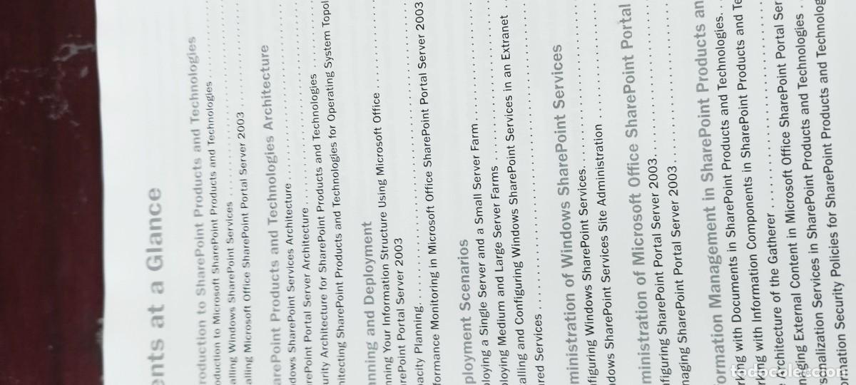 Libros de segunda mano de ciencias: MICROSOFT SHAREPOINT PRODUCTS TECHNOLOGIES RESOURCE KIT/EN INGLES KARA35 - Foto 10