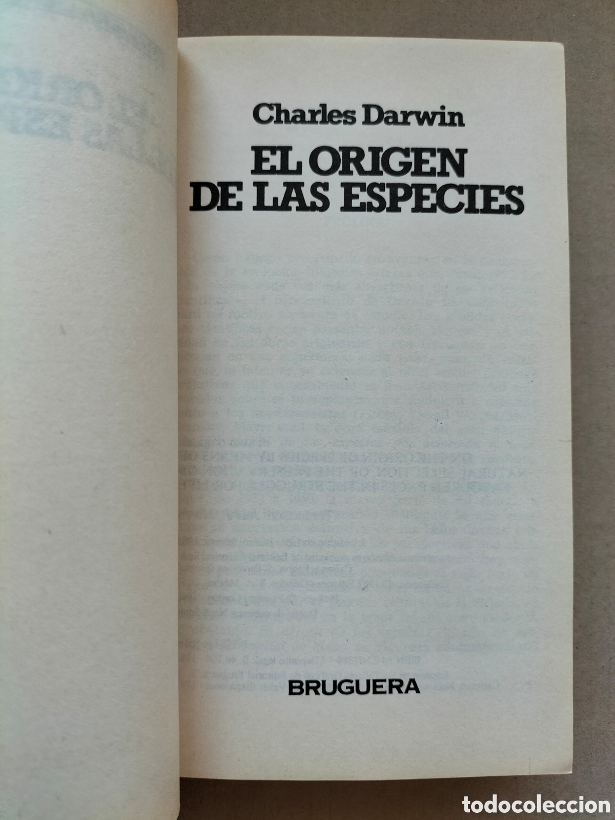 Libros de segunda mano: El origen de las especies. Charles Darwin. Libro blanco. Editorial bruguera, 1983. Libro - Foto 2
