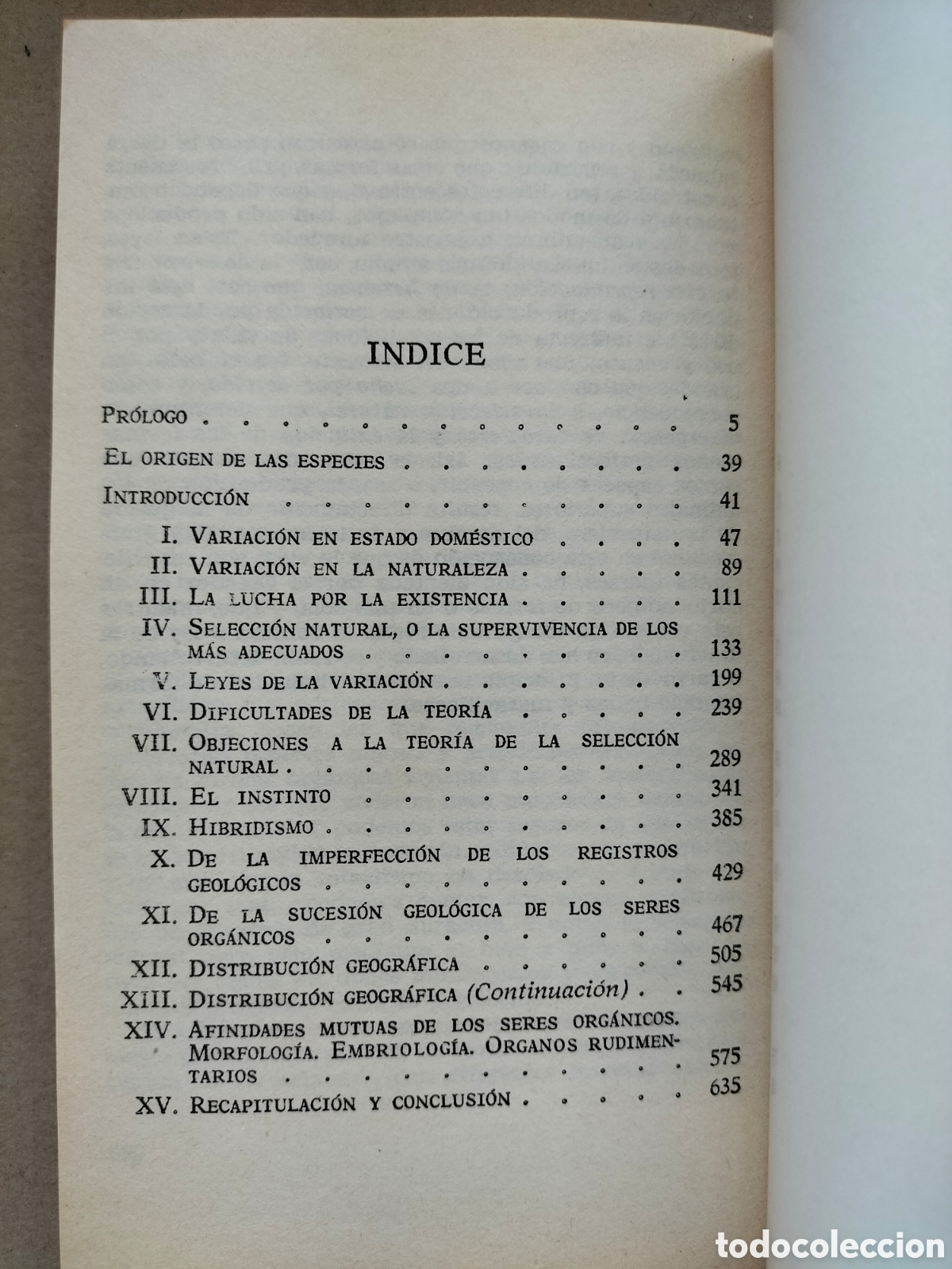 Libros de segunda mano: El origen de las especies. Charles Darwin. Libro blanco. Editorial bruguera, 1983. Libro - Foto 5