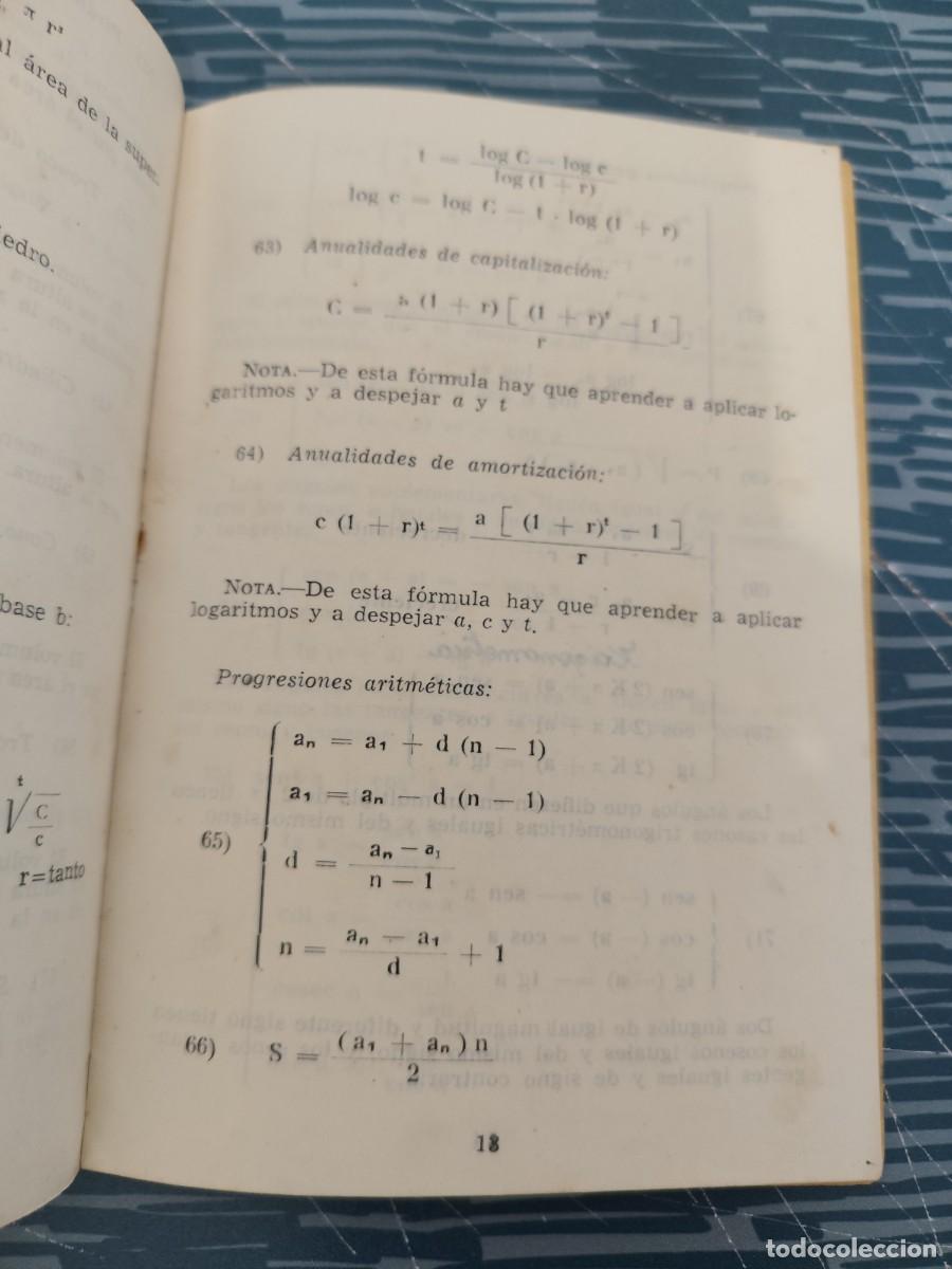 Libros de segunda mano de ciencias: FORMULARIO DE MATEM&Aacute;TICAS,R.GARCIA ROCA, VALENCIA,31 PAG.,LEER. - Foto 3
