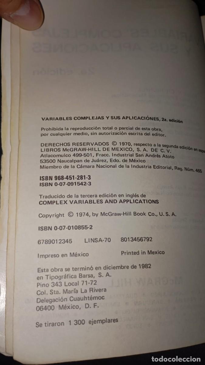 Libros de segunda mano de ciencias: Variables complejas y sus aplicaciones - Foto 2
