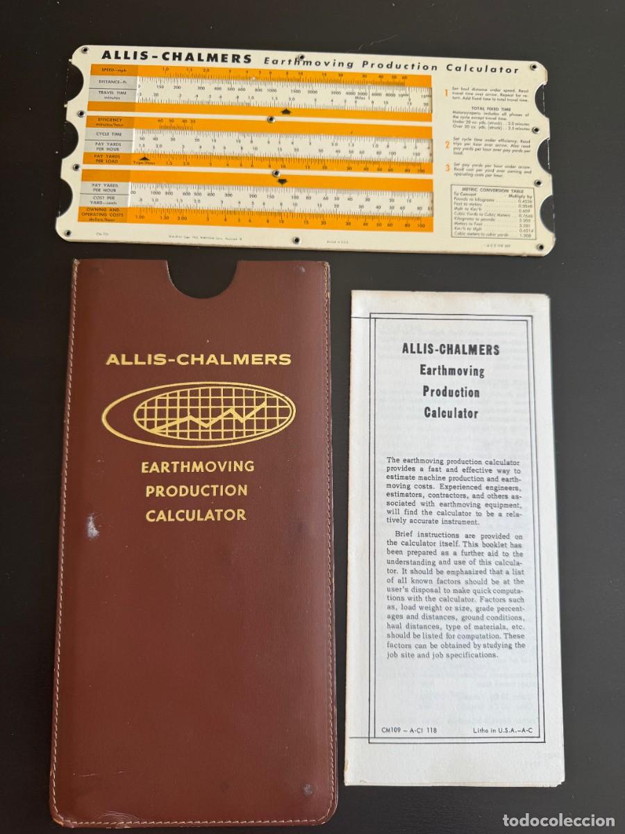 Libros de segunda mano de Ciencias: Vintage Allis-Chalmers Earthmoving Production Calculator with Original Case & Manual
