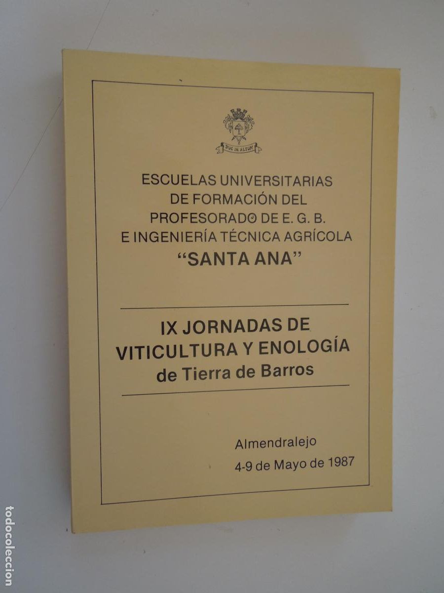 Libros de segunda mano: IX JORNADAS DE VITICULTURA Y ENOLOG&Iacute;A DE TIERRA DE BARROS - ALMENDRALEJO-BADAJOZ 1987.