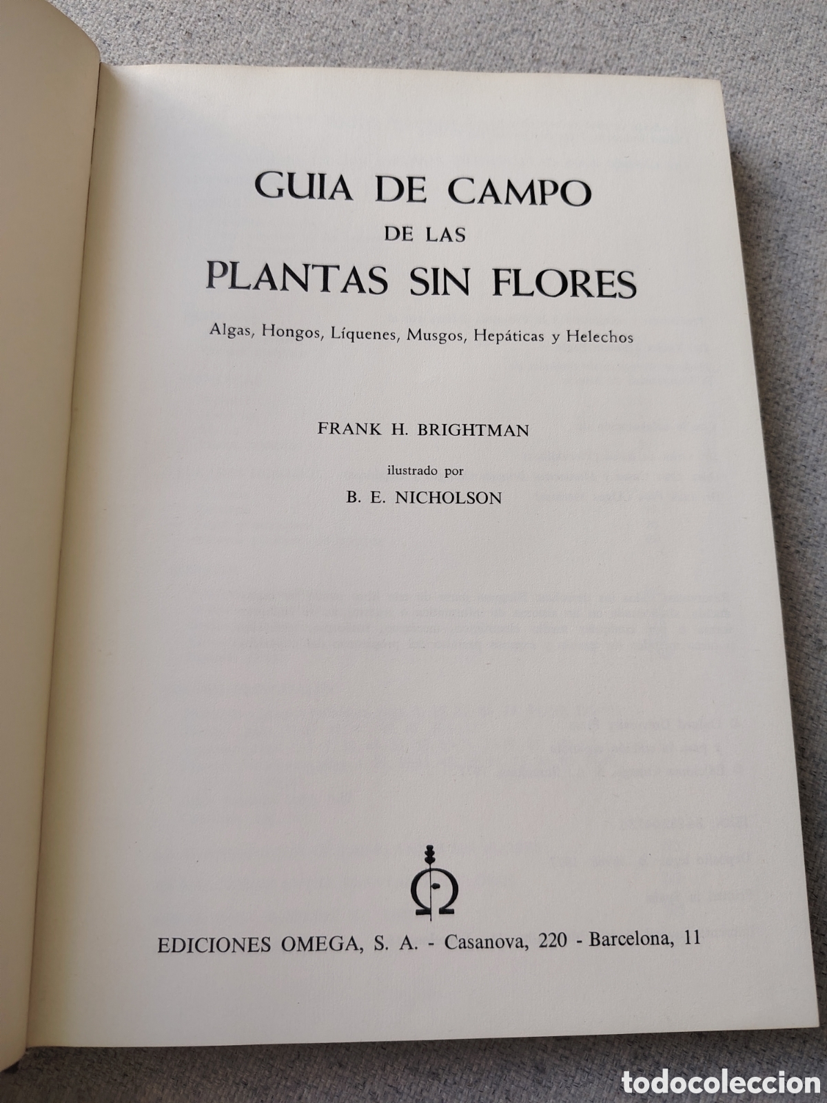 Libros de segunda mano: Guia de campo de las plantas sin flores. Omega. 1977