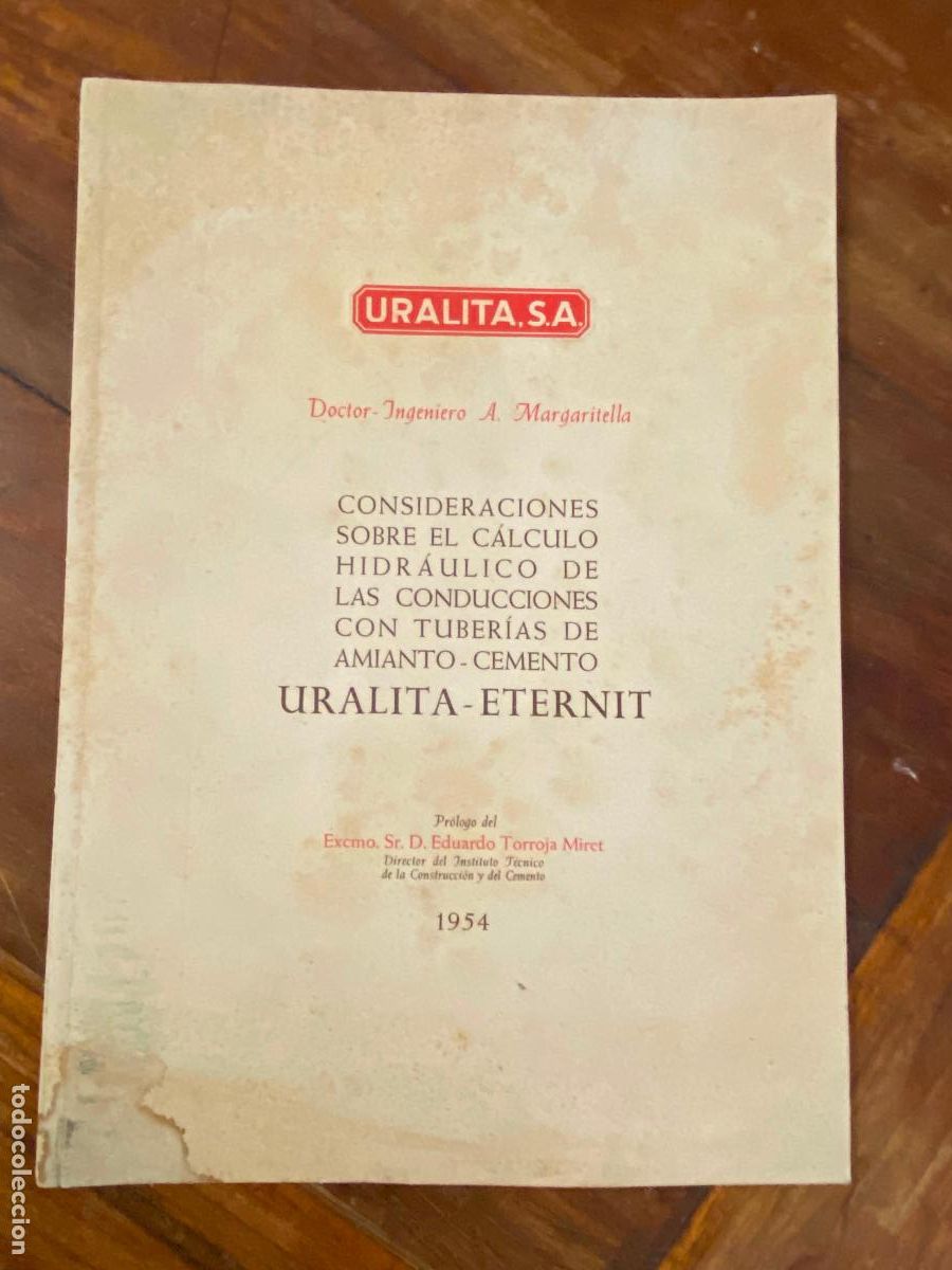 Libros de segunda mano de Ciencias: URALITA S.A. CONSIDERACIONES SOBRE EL CALCULO HIDRAULICO DE LAS CONDUCCIONES