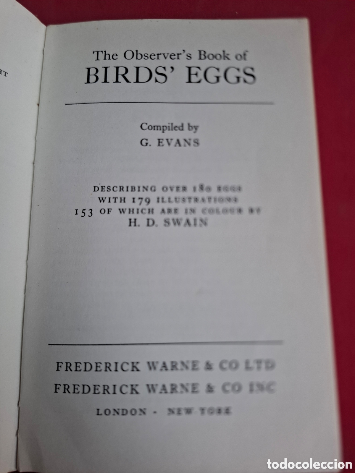 Libros de segunda mano: The observer's book of bird's eggs - 1975