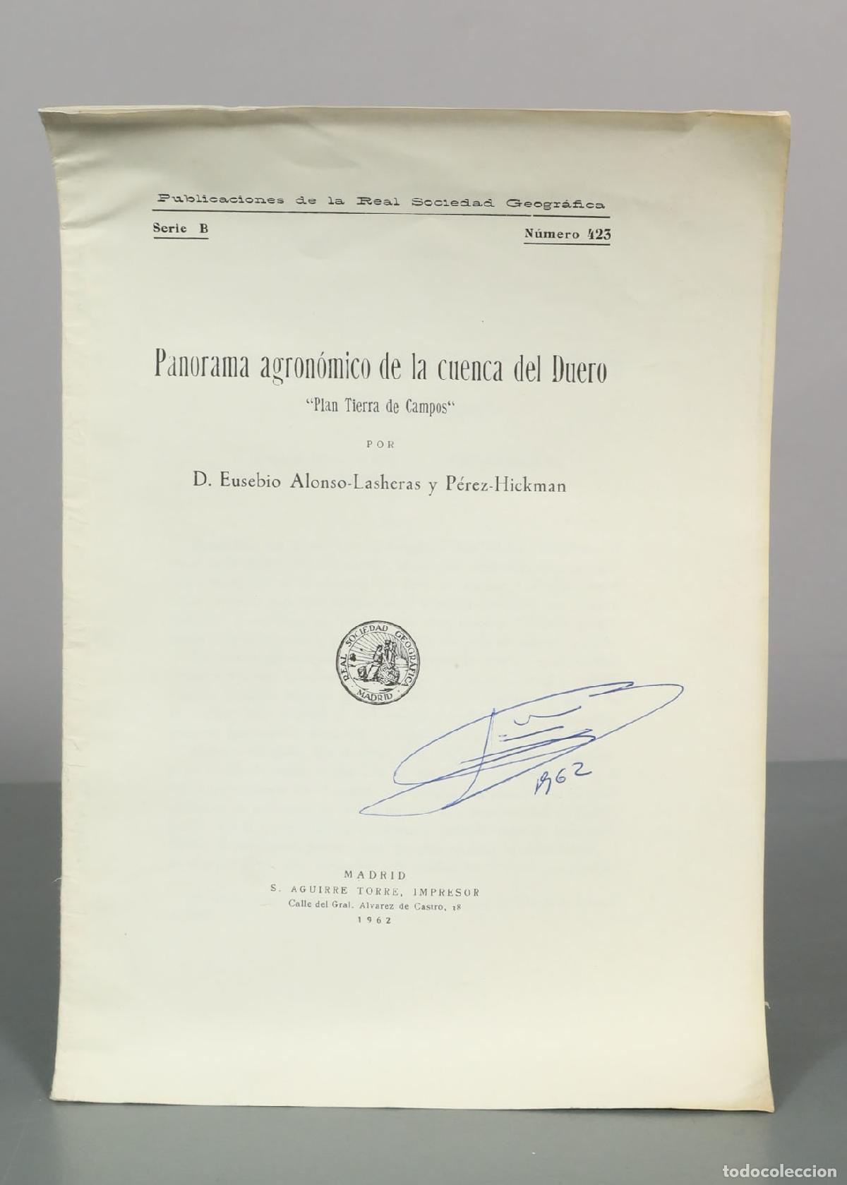 Libros de segunda mano: Panorama agron&oacute;mico de la cuenca del Duero: Plan Tierra de Campos - D. Eusebio Alonso-Lasheras y P&eacute;r