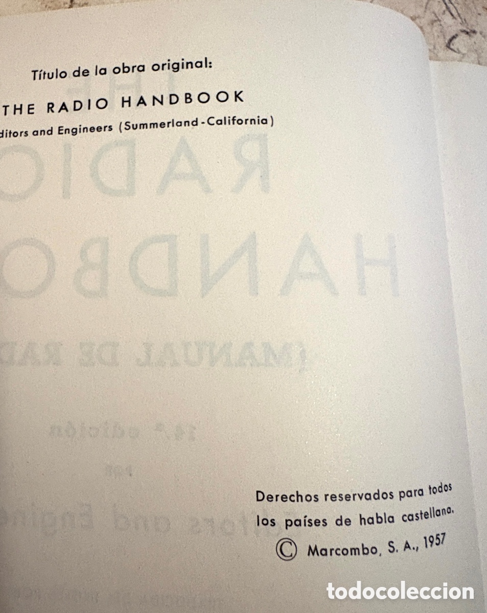 Libros de segunda mano de ciencias: Radio HandBook edici&oacute;n espa&ntilde;ola 1956 - Foto 2