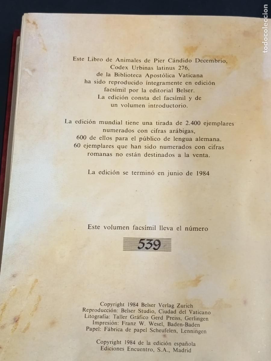 Libros de segunda mano: Libro de los animales de Pierre C&aacute;ndido - C&oacute;dice Urbinas Latinus 276 - Facs&Iacute;mil y libro estudi0 - Foto 11