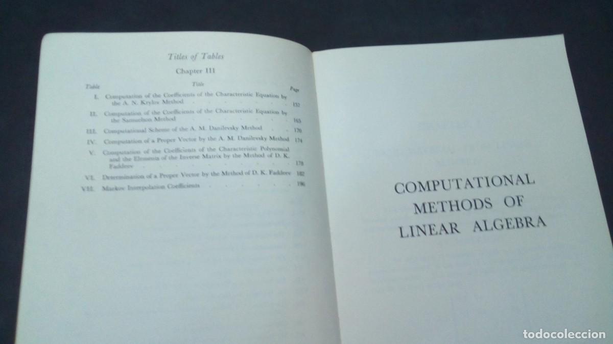 Libros de segunda mano de ciencias: COMPUTATIONAL METHODS OF LINEAR ALGEBRA-V. N. FADDEEVA-1959 - Foto 5