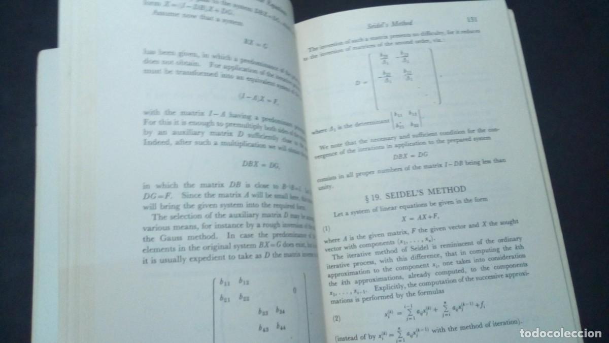 Libros de segunda mano de ciencias: COMPUTATIONAL METHODS OF LINEAR ALGEBRA-V. N. FADDEEVA-1959 - Foto 8