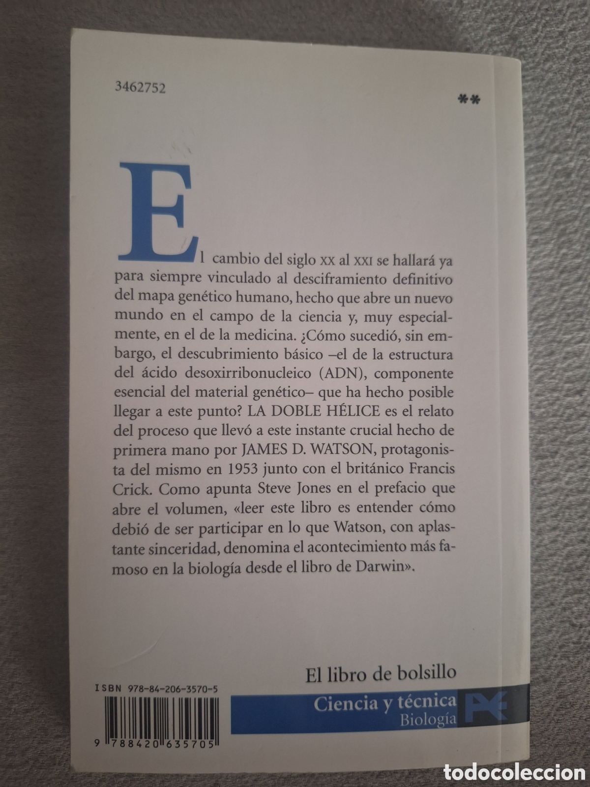 Libros de segunda mano: Libro &rdquo;La doble h&eacute;lice&rdquo; James D.Watson - Foto 2