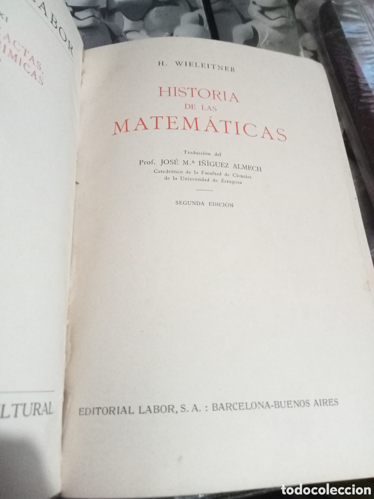Libros de segunda mano de ciencias: Historia de las matem&aacute;ticas H.Wieleitner - Foto 2