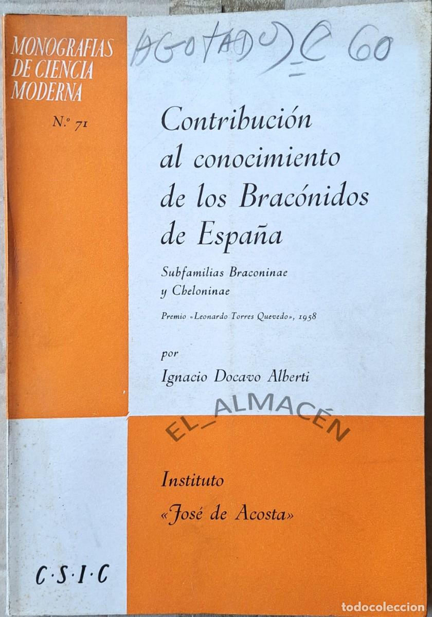 Libros de segunda mano: CONTRIBUCI&Oacute;N AL CONOCIMIENTO DE LOS BRAC&Oacute;NIDOS DE ESPA&Ntilde;A (I. DOCAVO 1964) SIN USAR