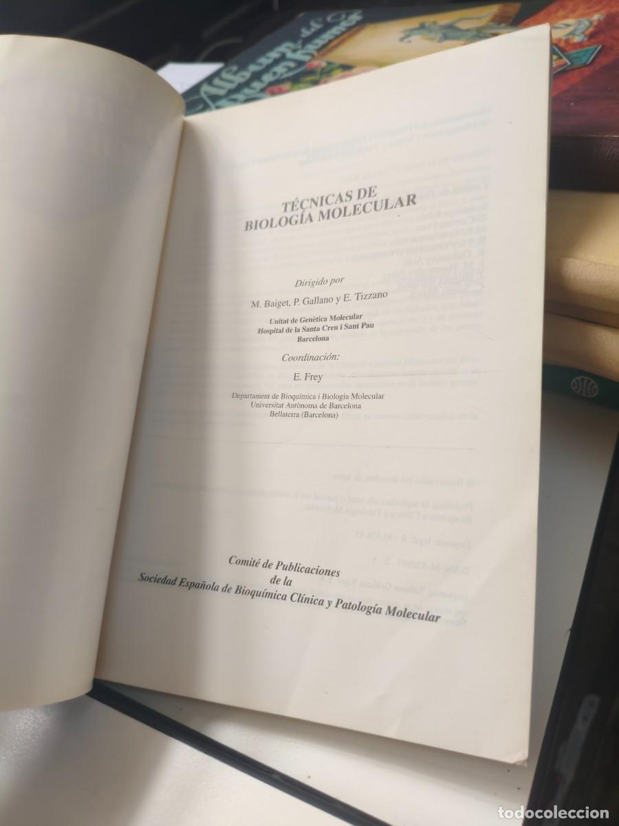 Libros de segunda mano de ciencias: T&eacute;cnicas de biolog&iacute;a molecular M.Baiget - Foto 3