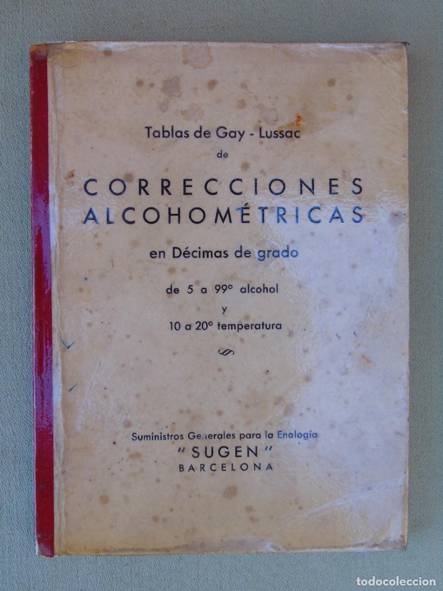 Libros de segunda mano de Ciencias: TABLA DE GAY LUSSAC DE CORRECCIONES ALCOHOLIMETRICAS EN DECIMAS DE GRADO. SUGEN BARCELONA.