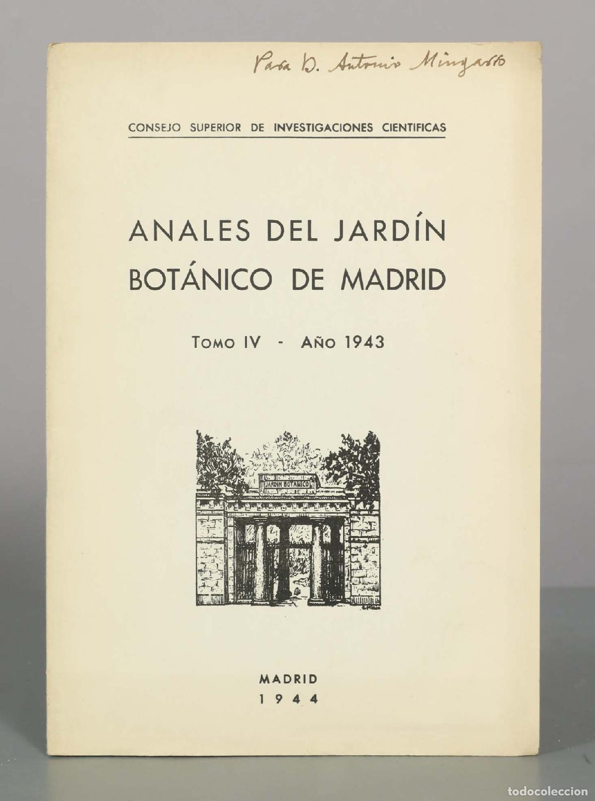Libros de segunda mano: Anales del Jard&iacute;n Bot&aacute;nico de Madrid - Tomo IV - Consejo Superior de Investigaciones Cient&iacute;ficas