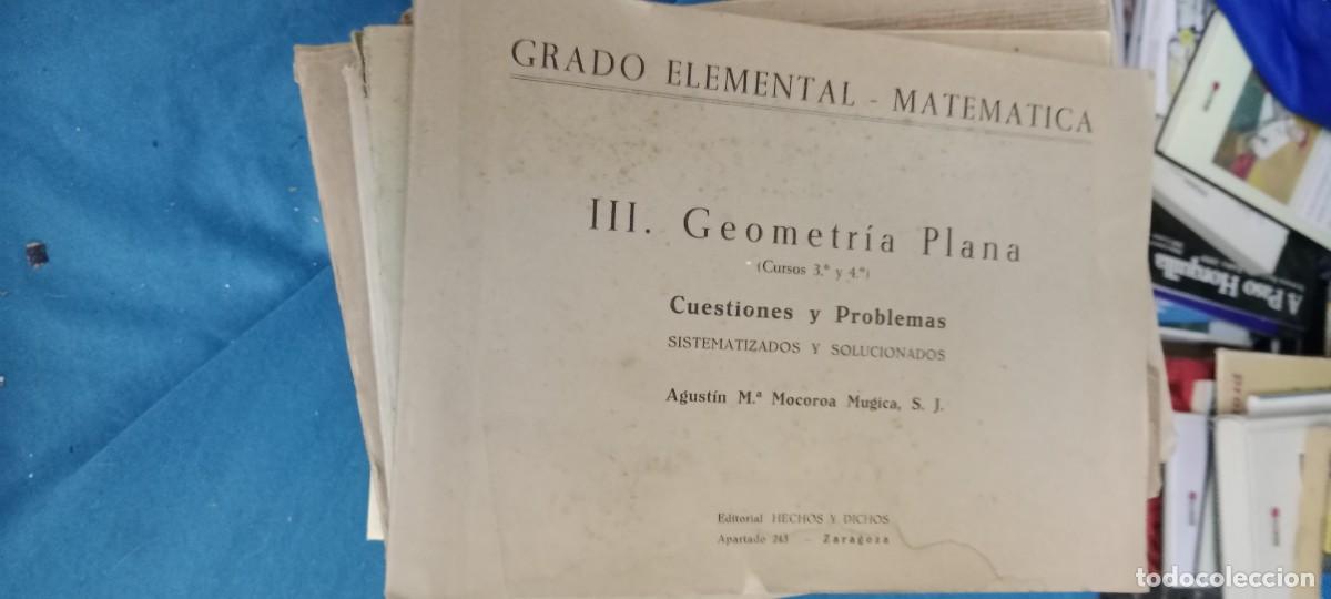 Libros de segunda mano de Ciencias: GRADO ELEMENTAL GEOMETRIA PLANA MATEMATICAS LIBRO M-65