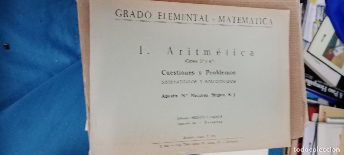 Libros de segunda mano de Ciencias: GRADO ELEMENTAL ARITMETICA MATEMATICAS LIBRO M-65