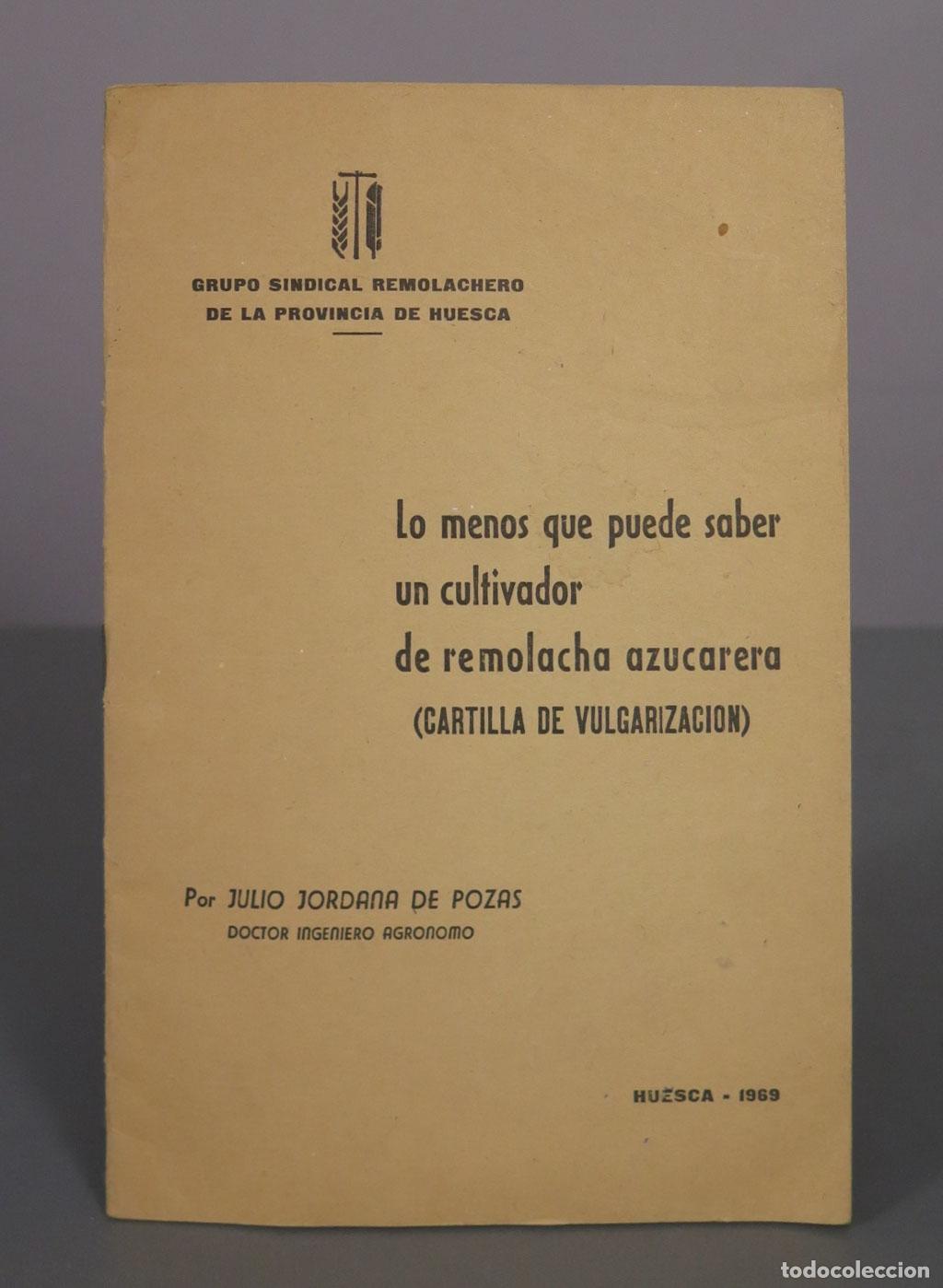 Libros de segunda mano: Lo menos que puede saber un cultivador de remolacha azucarera - Julio Jordana de Pozas - Grupo Sindi
