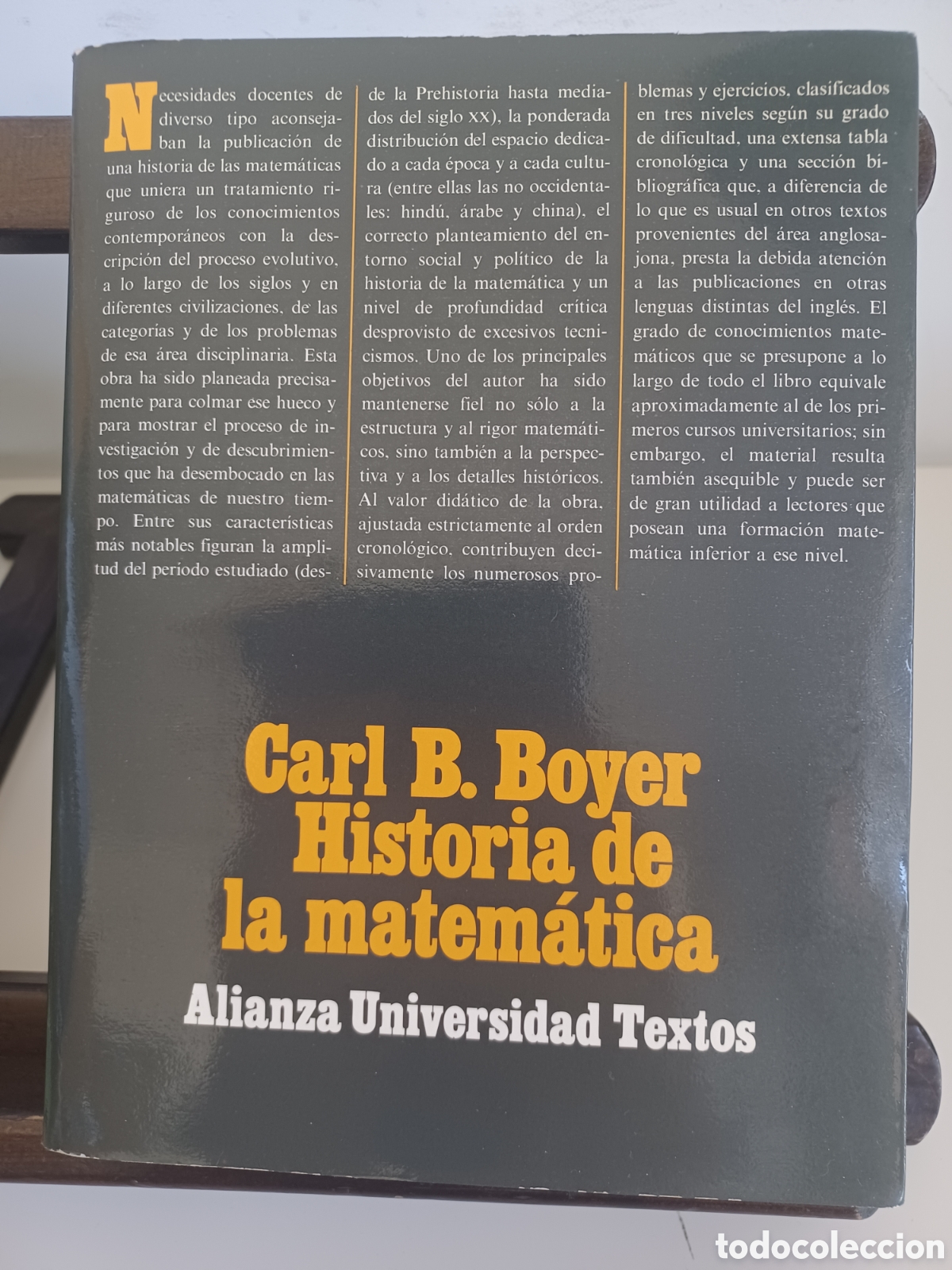 Libros de segunda mano de ciencias: Historia de la matem&aacute;tica/ Carl B. Boyer/ Alianza, 1986