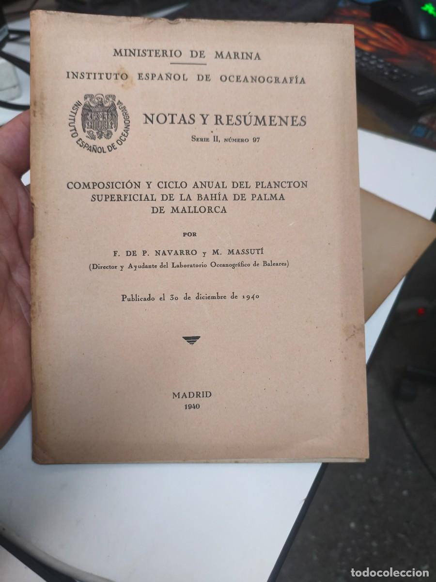 Libros de segunda mano: Composici&oacute;n ciclo anual plancton superficial de la bah&iacute;a de Palma de Mallorca. Oceanograf&iacute;a.