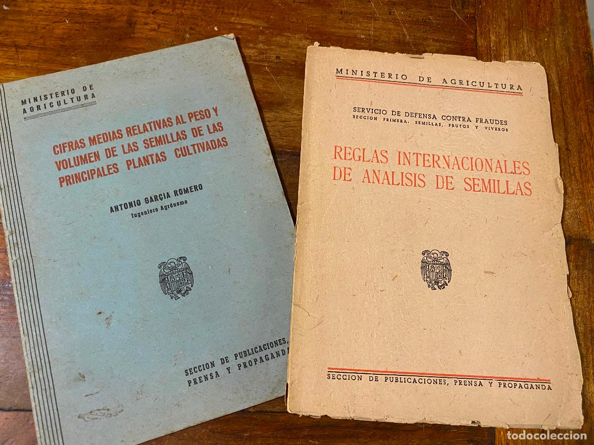 Libros de segunda mano: Reglas internacionales de an&aacute;lisis de semillas. - VV.AA yCIFRAS MEDIAS RELATIVAS AL PESO Y VOLUMEN D