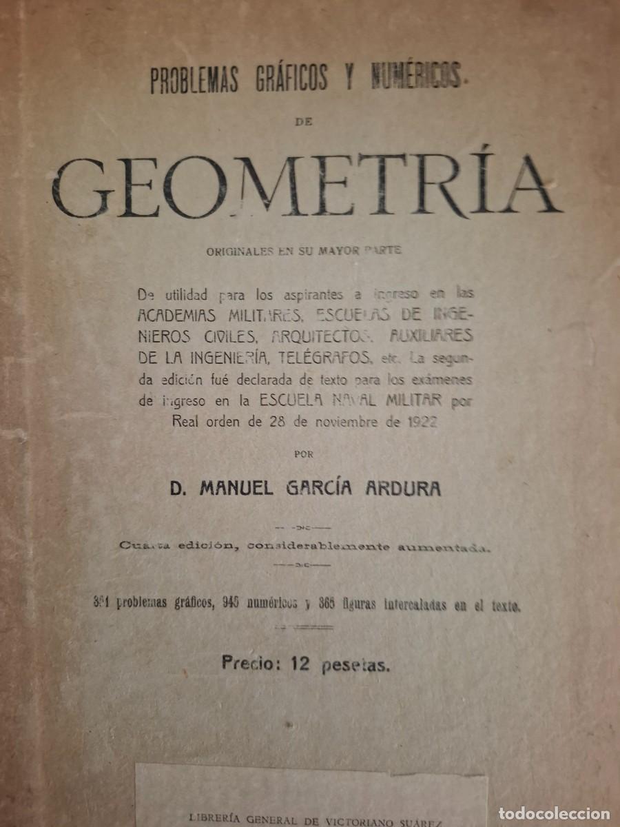 Libri di seconda mano: problemas gr&aacute;ficos y num&eacute;ricos de geometr&iacute;a Manuel Garc&iacute;a Ardura