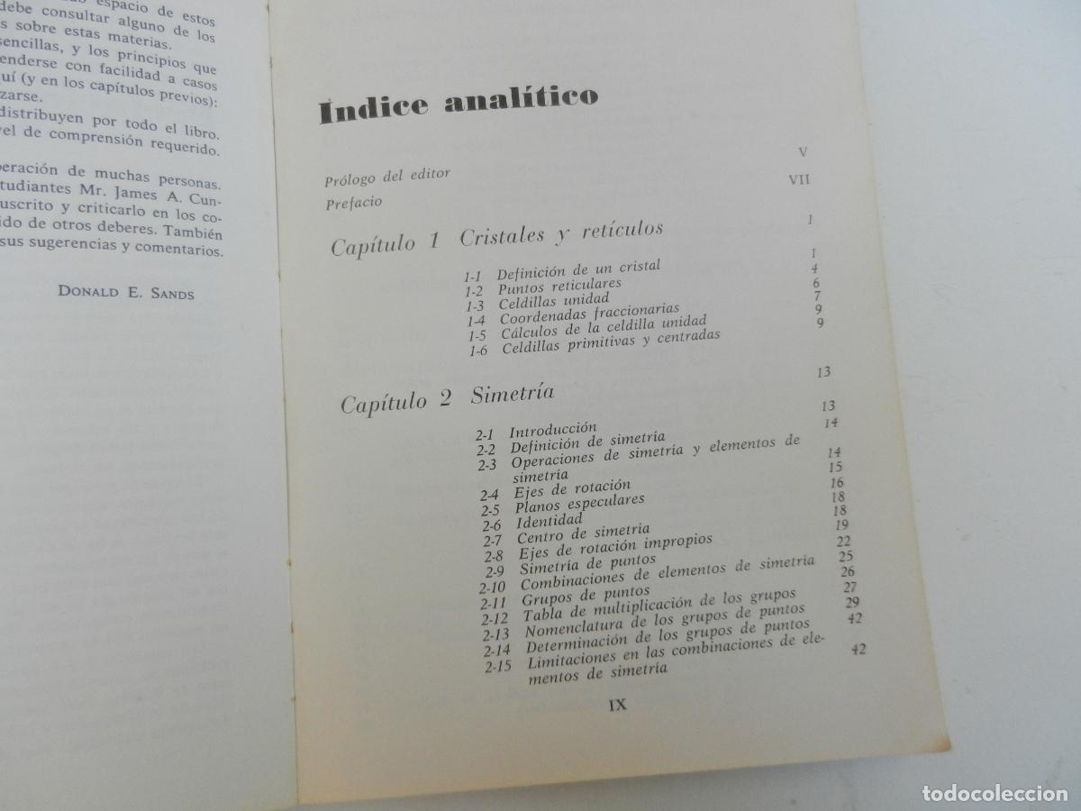 Libros de segunda mano de ciencias: INTRODUCCI&Oacute;N A LA CRISTALOGRAF&Iacute;A - DONALD E. SANDS - EDITORIAL REVERT&Eacute; 1974. - Foto 6