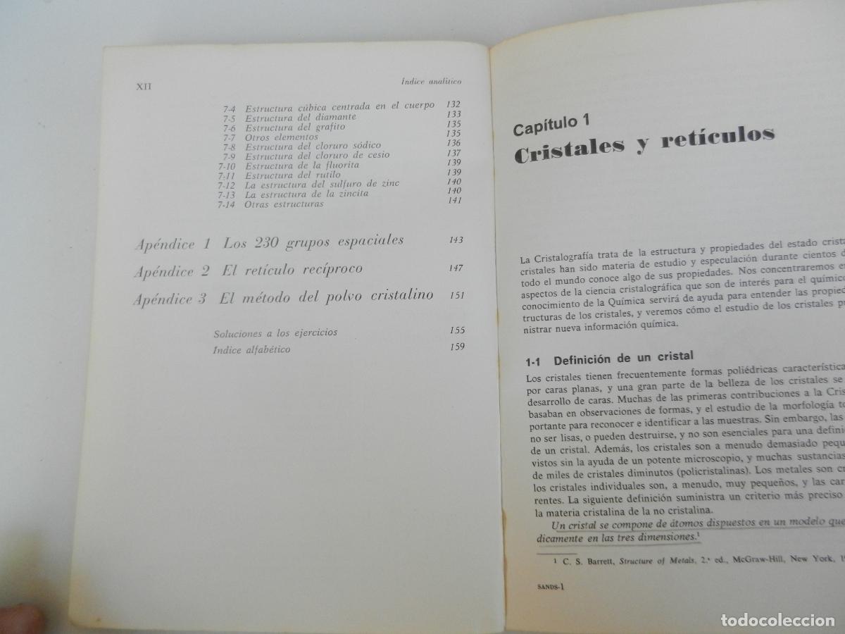 Libros de segunda mano de ciencias: INTRODUCCI&Oacute;N A LA CRISTALOGRAF&Iacute;A - DONALD E. SANDS - EDITORIAL REVERT&Eacute; 1974. - Foto 8