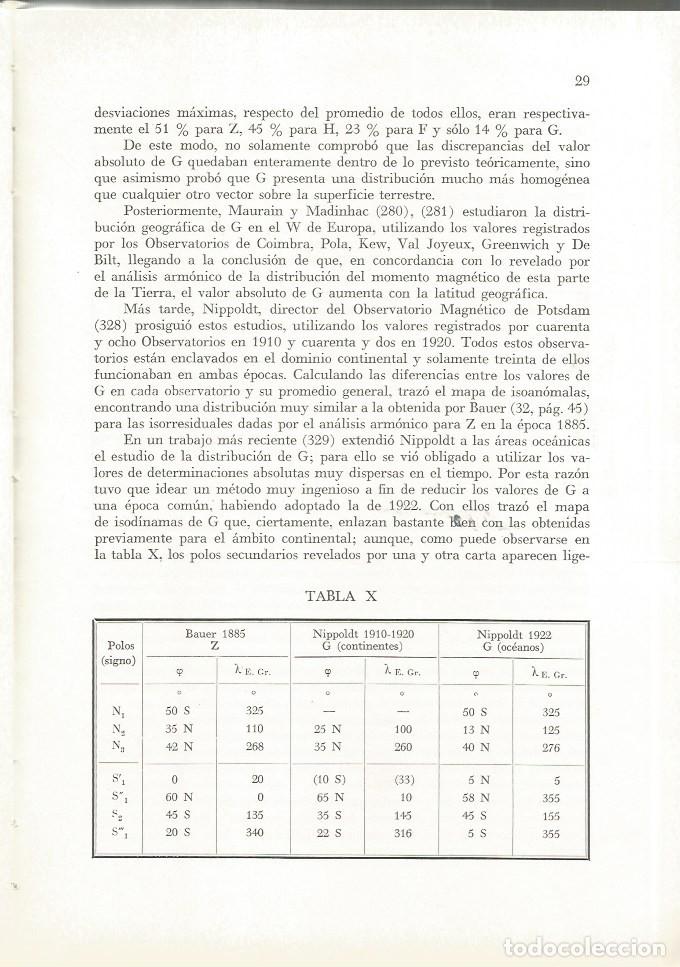 Libros de segunda mano de ciencias: VARIACION SECULAR DEL CAMPO GEOMAGNETICO - CONSTANTINO GAIBAR-PUERTAS - Foto 3