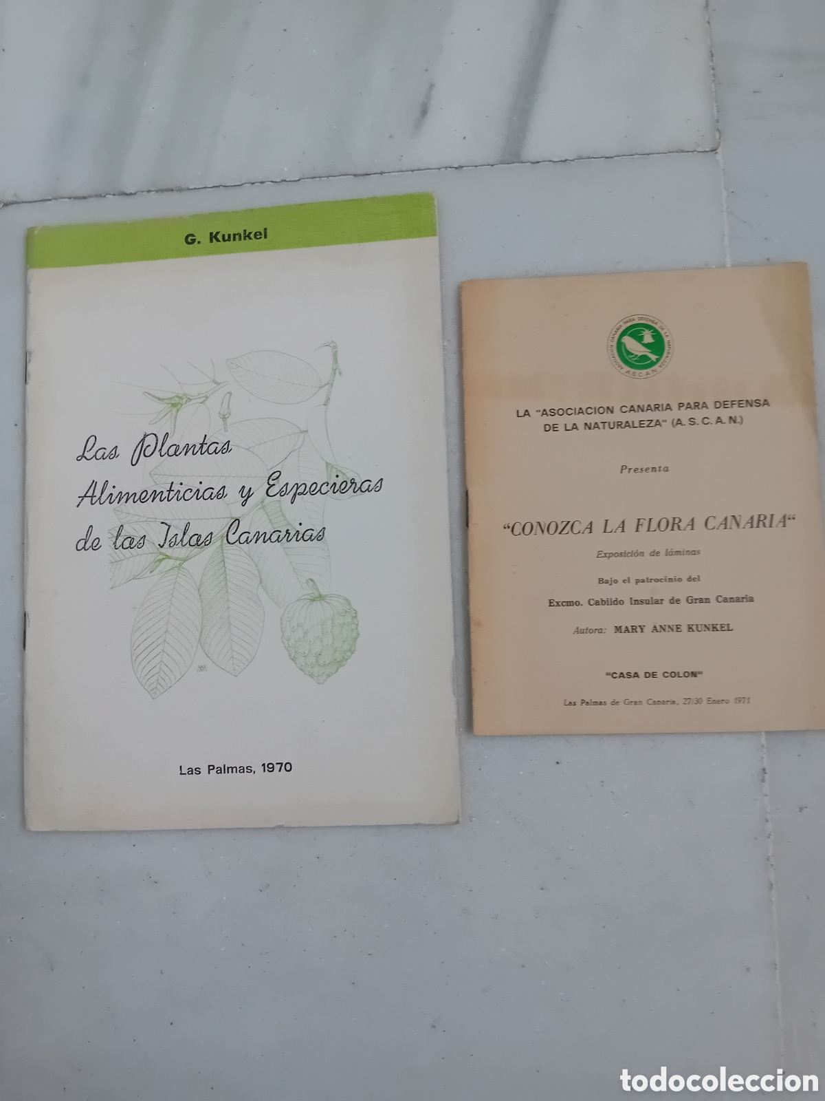 Gebrauchte B&uuml;cher: LAS PLANTAS ALIMENTICIAS Y FOLLETO EXPOSICION LA FLORA CANARIA MARY ANNE KUNKEL A&Ntilde;OS 1970 Y 1971