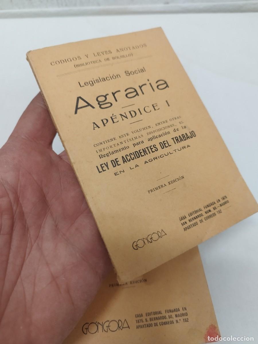 Libros de segunda mano: Dos libros, legislaci&oacute;n agraria. Ap&eacute;ndice 1 y 3. - Foto 2