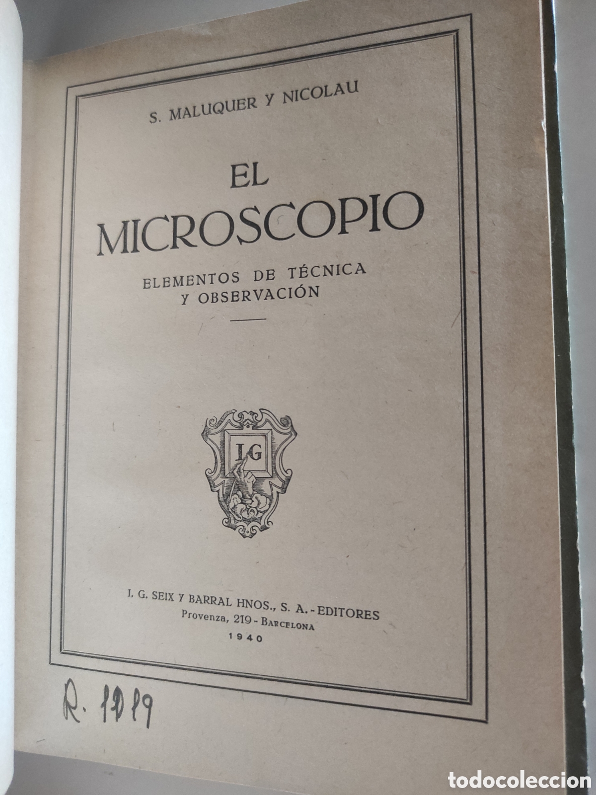 Libros de segunda mano: El microscopio. Elementos de t&eacute;cnica y observaci&oacute;n - S. Maluquer y Nicolau - Foto 3